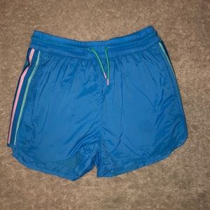 blue shorts